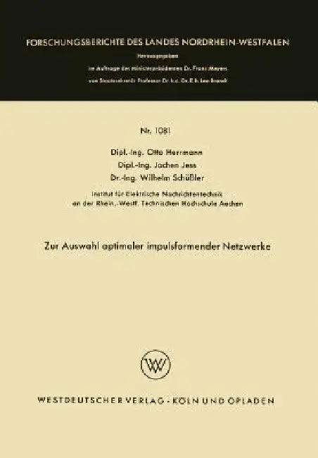Zur Auswahl Optimaler Impulsformender Netzwerke (English, Otto Herrmann)