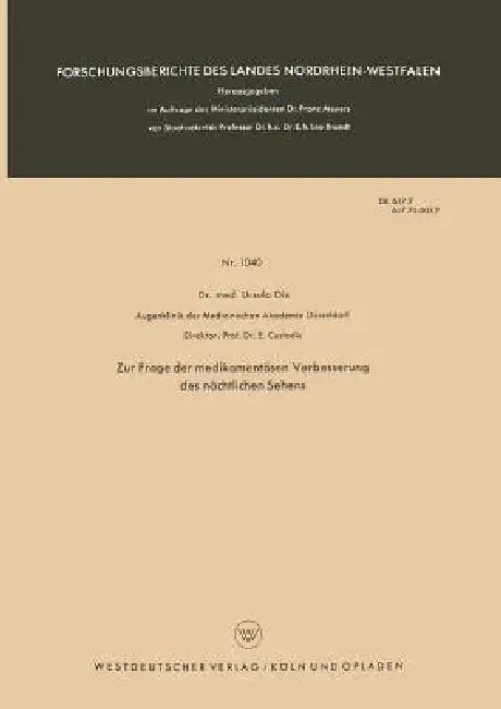 Buy Zur Frage Der Medikamentösen Verbesserung Des Nächtlichen Sehens (English, Ursula Dix) — BookShops.in