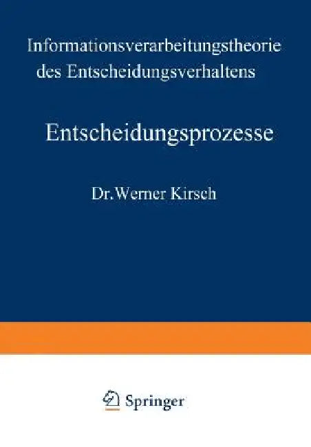 Buy Entscheidungsprozesse (English, Werner Kirsch) — BookShops.in