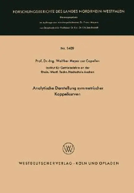 Analytische Darstellung Symmetrischer Koppelkurven (English, Walther Meyer Zur Capellen)