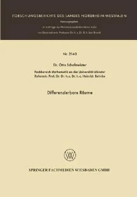 Buy Differenzierbare Räume (English, Otto Schafmeister) — BookShops.in