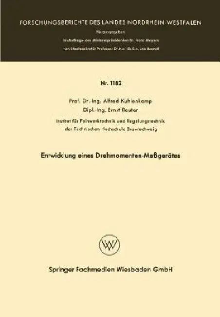 Buy Entwicklung Eines Drehmomenten-Meßgerätes (English, Alfred Kuhlenkamp) — BookShops.in