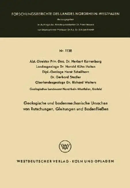 Buy Geologische Und Bodenmechanische Ursachen Von Rutschungen, Gleitungen Und Bodenfließen (English, Herbert Karrenberg | Harald Kühn-Velten | Horst Schellhorn) — BookShops.in