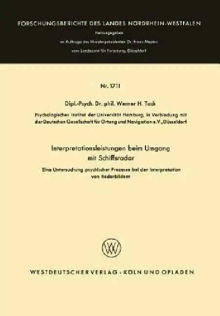 Buy Interpretationsleistungen Beim Umgang Mit Schiffsradar (English, Werner H. Tack) — BookShops.in