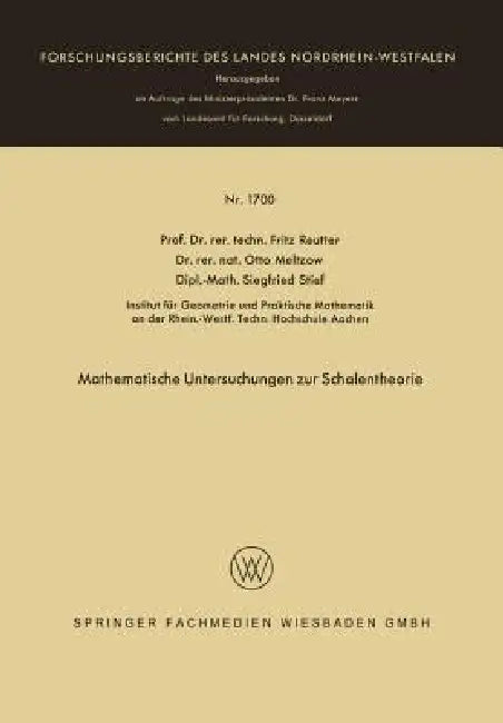 Buy Mathematische Untersuchungen Zur Schalentheorie (English, Fritz Reutter | Otto Meltzow | Siegfried Stief) — BookShops.in