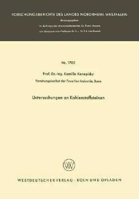 Buy Untersuchungen an Kohlenstoffsteinen (English, Kamillo Konopicky) — BookShops.in
