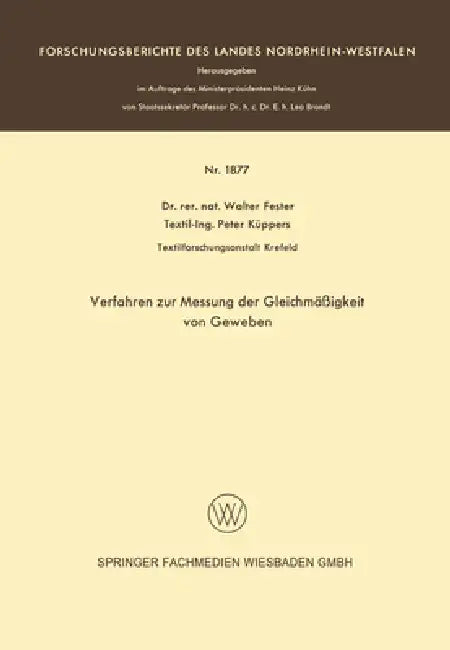 Buy Verfahren zur Messung der Gleichmäßigkeit von Geweben (English, Walter Fester) — BookShops.in