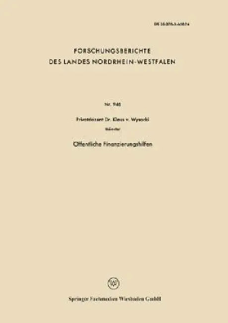 Buy Öffentliche Finanzierungshilfen (English, Wysocki) — BookShops.in