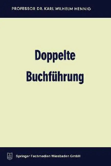 Buy Doppelte Buchführung (English, Karl Wilhelm Hennig) — BookShops.in