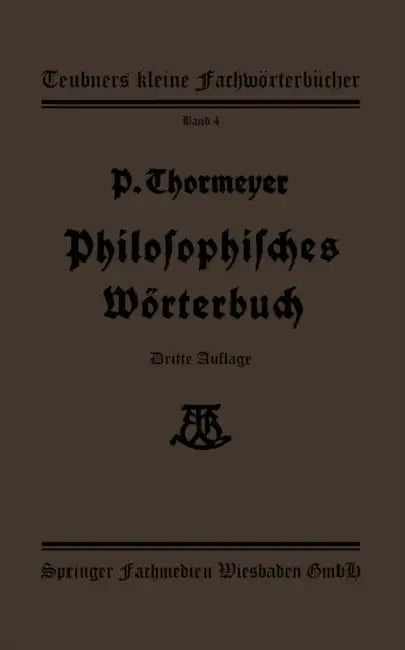 Buy Philosophisches Wörterbuch (English, Paul Thormeÿer) — BookShops.in