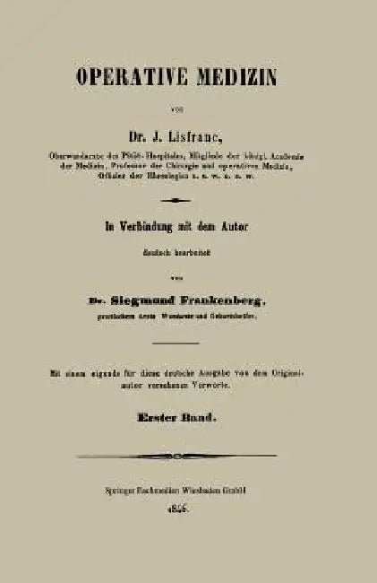 Buy Operative Medizin (English, J. Lisfranc) — BookShops.in