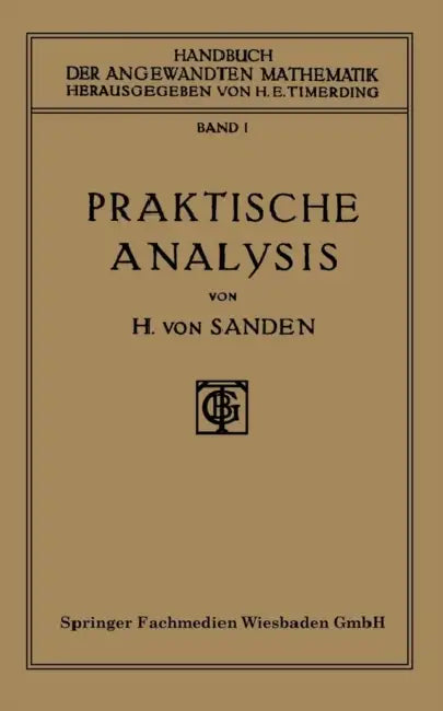 Buy Praktische Analysis (English, Horst Von Sanden) — BookShops.in