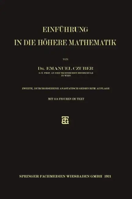Buy Einführung in Die Höhere Mathematik (English, Emanuel Czuber) — BookShops.in