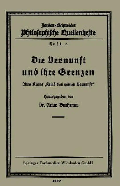 Buy Die Vernunft Und Ihre Grenzen (English, Artur Buchenau) — BookShops.in