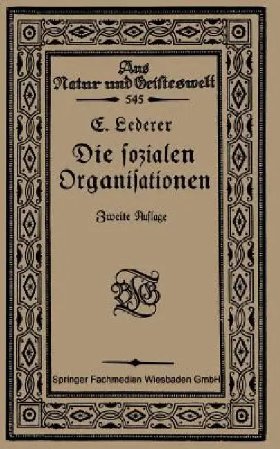 Buy Die Sozialen Organisationen (English, Emil Lederer) — BookShops.in
