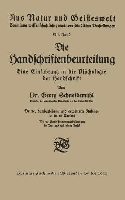 Buy Die Handschriftenbeurteilung (English, Georg Schneidemühl) — BookShops.in