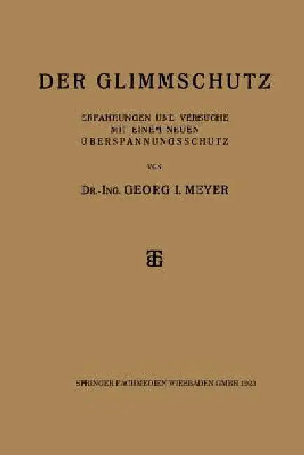 Buy Der Glimmschutz (English, Dr-Ing Georg I. Meyer) — BookShops.in