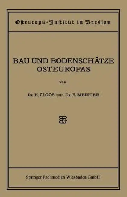Buy Bau Und Bodenschätze Osteuropas (English, Hans Cloos | Ernst Meister) — BookShops.in