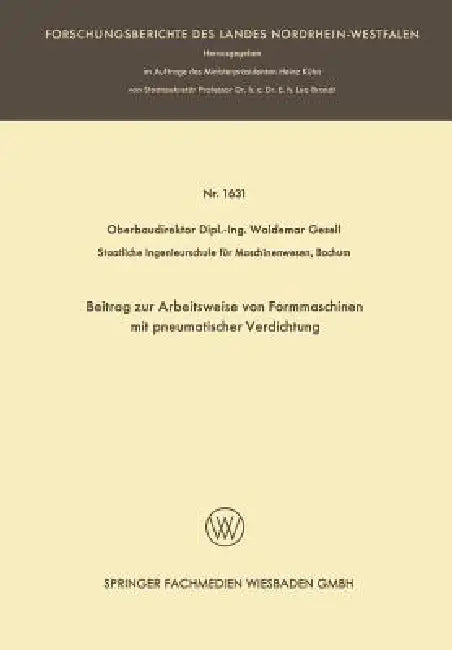 Buy Beitrag Zur Arbeitsweise Von Formmaschinen Mit Pneumatischer Verdichtung (English, Waldemar Gesell) — BookShops.in