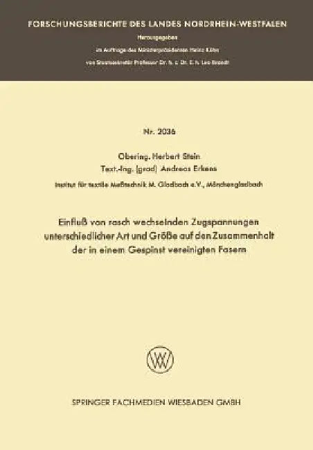 Buy Einfluß Von Rasch Wechselnden Zugspannungen Unterschiedlicher Art Und Größe Auf Den Zusammenhalt Der (English, Herbert Stein) — BookShops.in