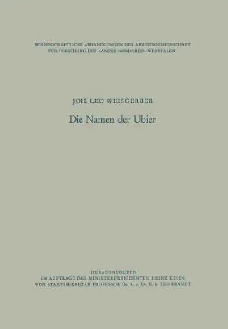 Buy Die Namen Der Ubier (English, Joh Leo Weisgerber) — BookShops.in