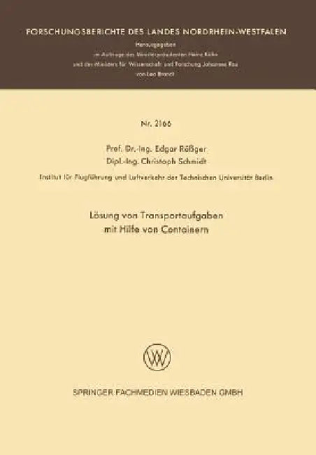 Buy Lösung Von Transportaufgaben Mit Hilfe Von Containern (English, Edgar Rößger | Christoph Schmidt) — BookShops.in