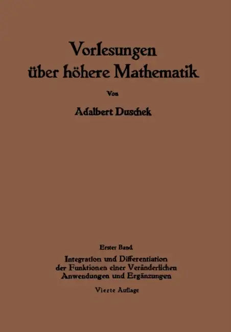 Buy Vorlesungen Über Höhere Mathematik (English, Adalbert Duschek) — BookShops.in