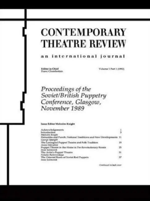Proceedings of the Soviet/British Puppetry Conference (English, Malcolm Knight)