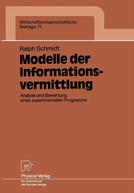 Buy Modelle Der Informationsvermittlung (English, Ralph Schmidt) — BookShops.in