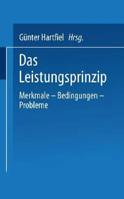 Buy Das Leistungsprinzip (English, Günter Hartfiel) — BookShops.in