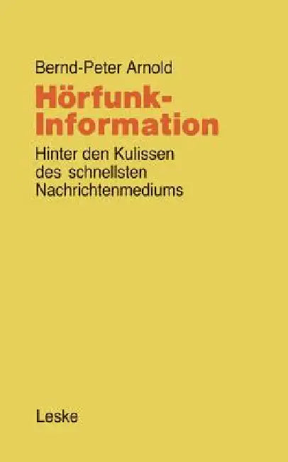 Buy Hörfunk-Information (English, Bernd-Peter Arnold) — BookShops.in