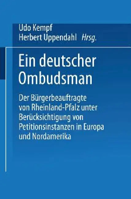 Buy Ein Deutscher Ombudsman (English, Udo Kempf | Herbert Uppendahl) — BookShops.in