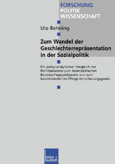 Buy Zum Wandel Der Geschlechterrepräsentationen in Der Sozialpolitik (English, Ute Behning) — BookShops.in