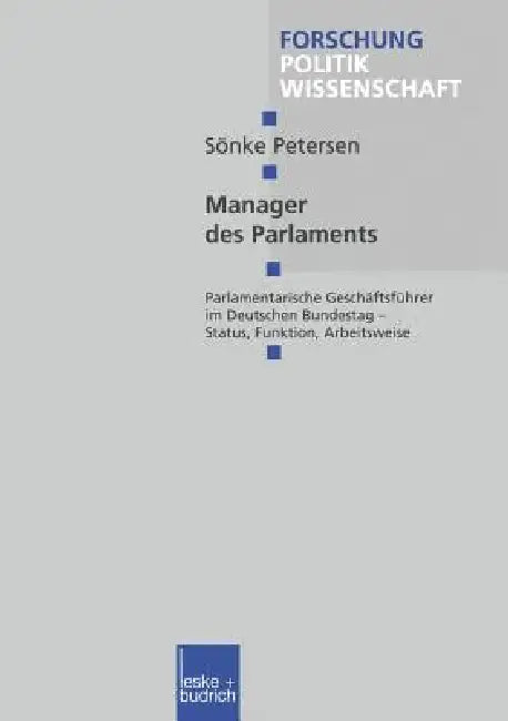 Buy Manager Des Parlaments (English, Sönke Petersen) — BookShops.in
