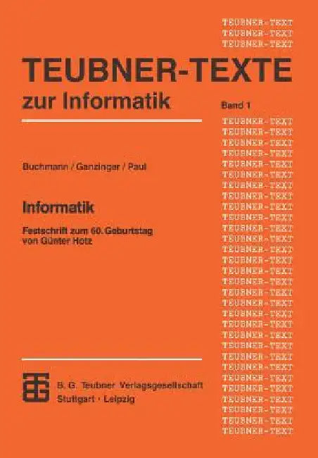 Buy Informatik (English, Johannes Buchmann | Harald Ganzinger | Wolfgang J. Paul) — BookShops.in