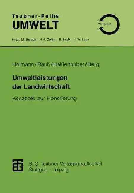 Buy Umweltleistungen Der Landwirtschaft (English, Herbert Hofmann | Rudolf Rauh | Alois Heissenhuber) — BookShops.in