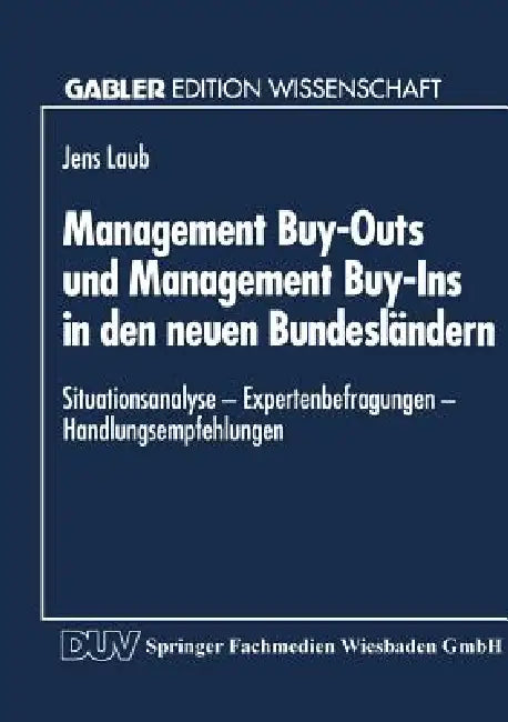 Buy Management Buy-Outs Und Management Buy-Ins in Den Neuen Bundesländern (English, Jens Laub) — BookShops.in