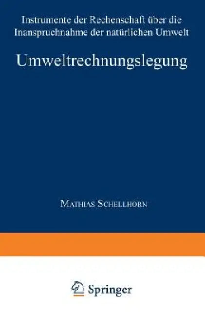 Buy Umweltrechnungslegung (English, Matthias Schellhorn) — BookShops.in