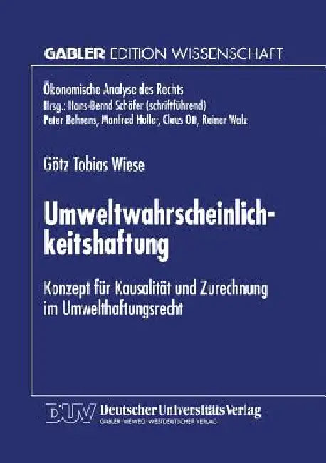 Buy Umweltwahrscheinlichkeitshaftung (English, Götz Tobias Wiese) — BookShops.in
