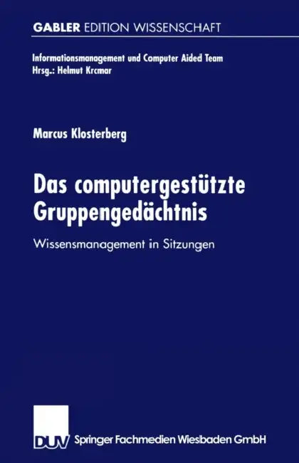 Buy Das Computergestützte Gruppengedächtnis (English, Marcus Klosterberg) — BookShops.in