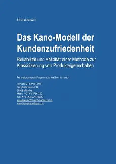 Buy Das Kano-Modell Der Kundenzufriedenheit (English, Elmar Sauerwein) — BookShops.in