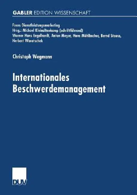 Buy Internationales Beschwerdemanagement (English, Christoph Wegmann) — BookShops.in