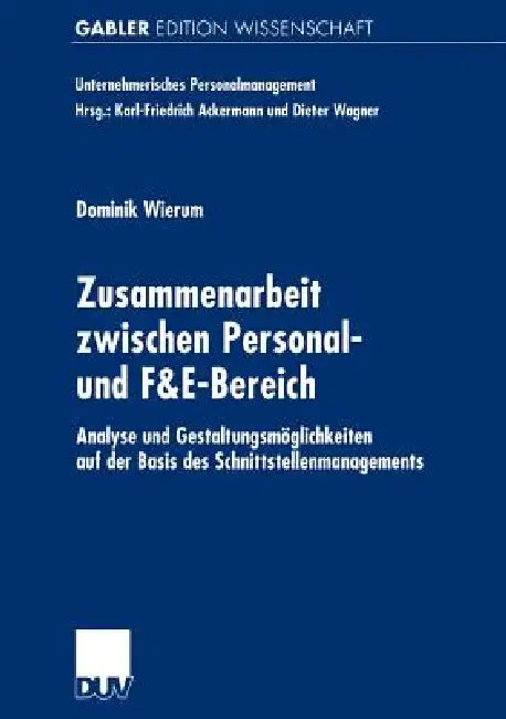 Buy Zusammenarbeit Zwischen Personal- Und F&e-Bereich (English, Dominik Wierum) — BookShops.in