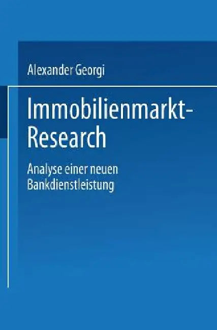 Buy Immobilienmarkt-Research (English, Alexander Georgi) — BookShops.in