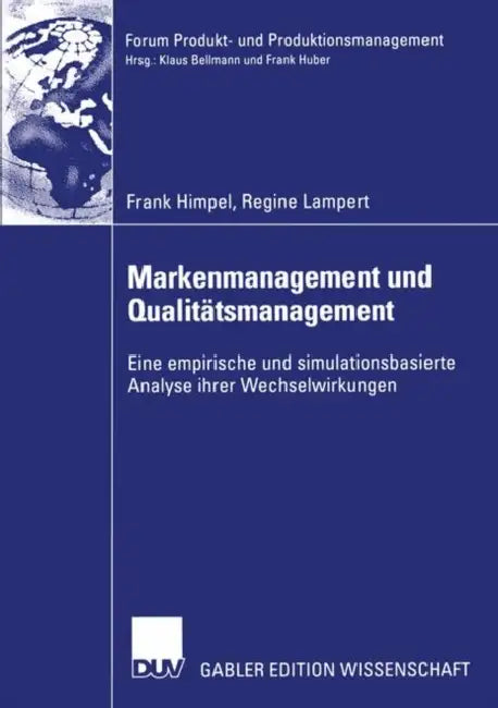 Buy Markenmanagement Und Qualitätsmanagement (English, Frank Himpel | Regine Lampert) — BookShops.in