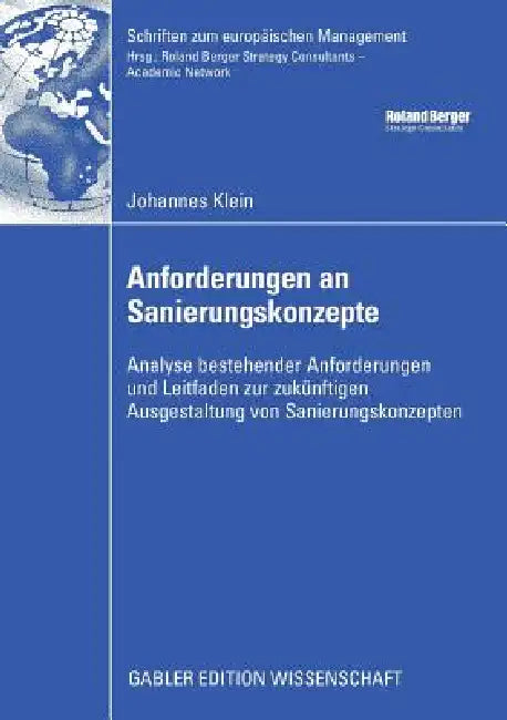 Buy Anforderungen an Sanierungskonzepte (English, Johannes Klein | Prof Dr Ulrich Krystek) — BookShops.in