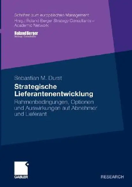 Buy Strategische Lieferantenentwicklung (English, Sebastian Durst) — BookShops.in