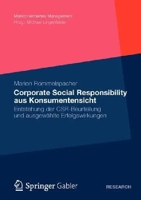 Corporate Social Responsibility Aus Konsumentensicht (English, Marion Rommelspacher)