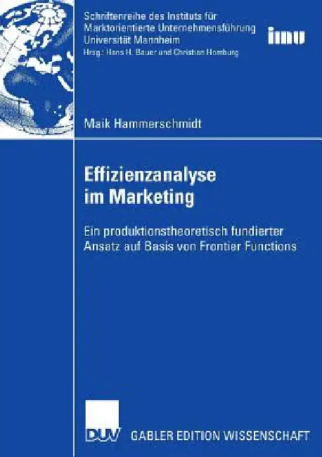 Buy Effizienzanalyse Im Marketing (English, Maik Hammerschmidt | Prof Dr Hans H. Bauer) — BookShops.in