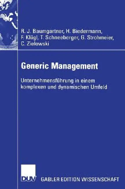 Buy Generic Management (English, Rupert Baumgartner | Hubert Biedermann | Franz Klügl) — BookShops.in
